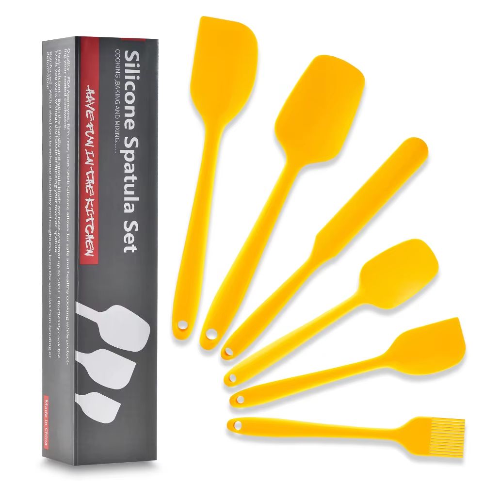 Heat Resistant Silicone Spatulas Bakeware Ergonomic Kitchen Utensils