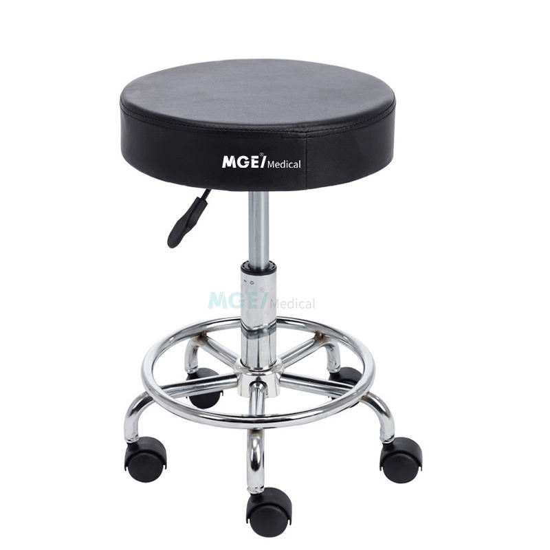 Medige Stool Doctor Dental Lab Nurse Adjustable With Dentist Medical Wheels Round Stainless Steel Portable Mobile Hospital Chair