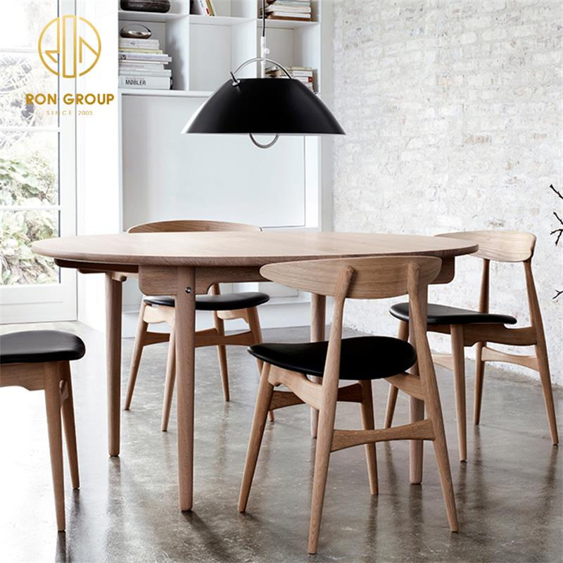 Classic High Quality Fabric Cushion Wood Living Room Seating Furniture Dining Chair