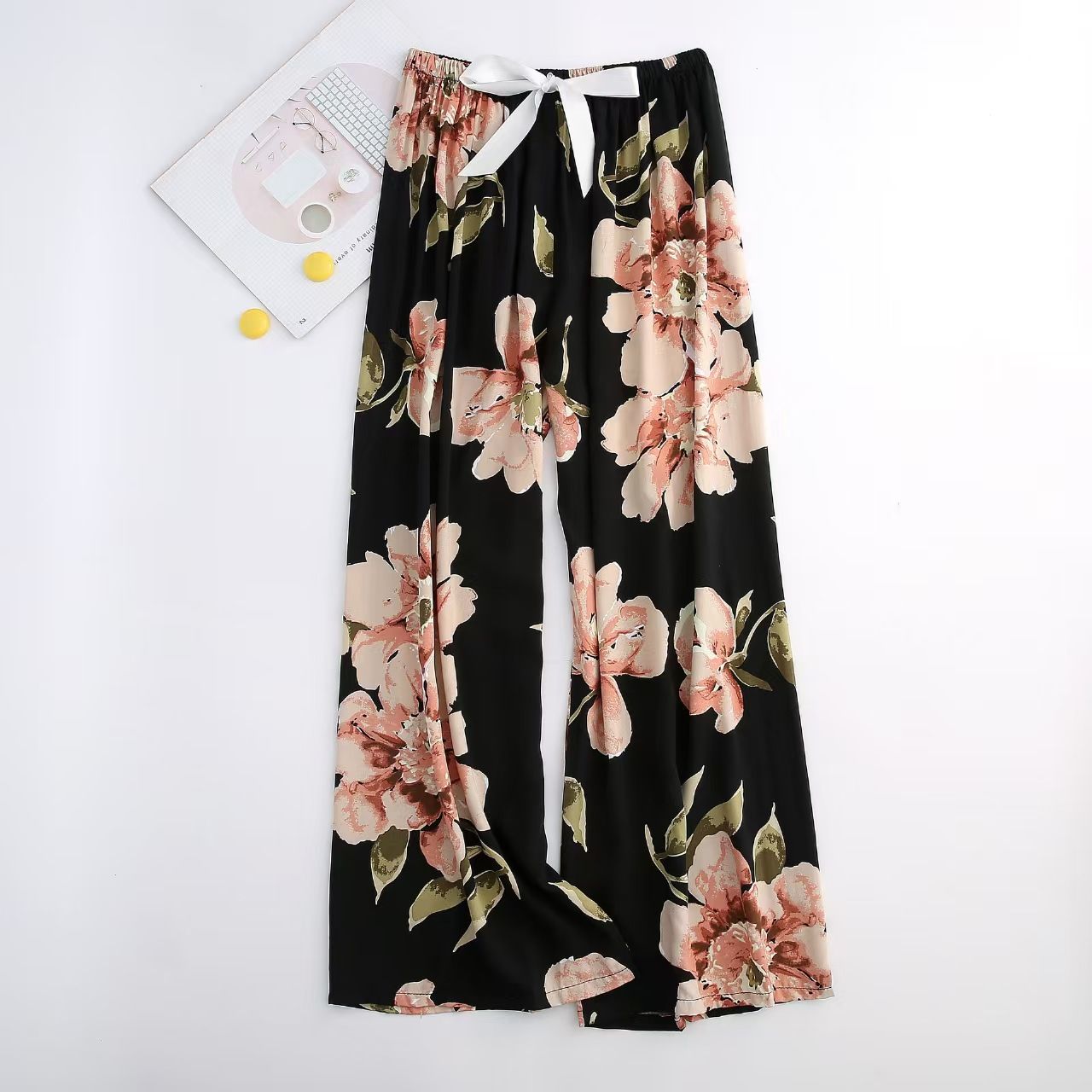 Elegant Loungewear Style Ladies' Summer Loose Long Pajama Pants