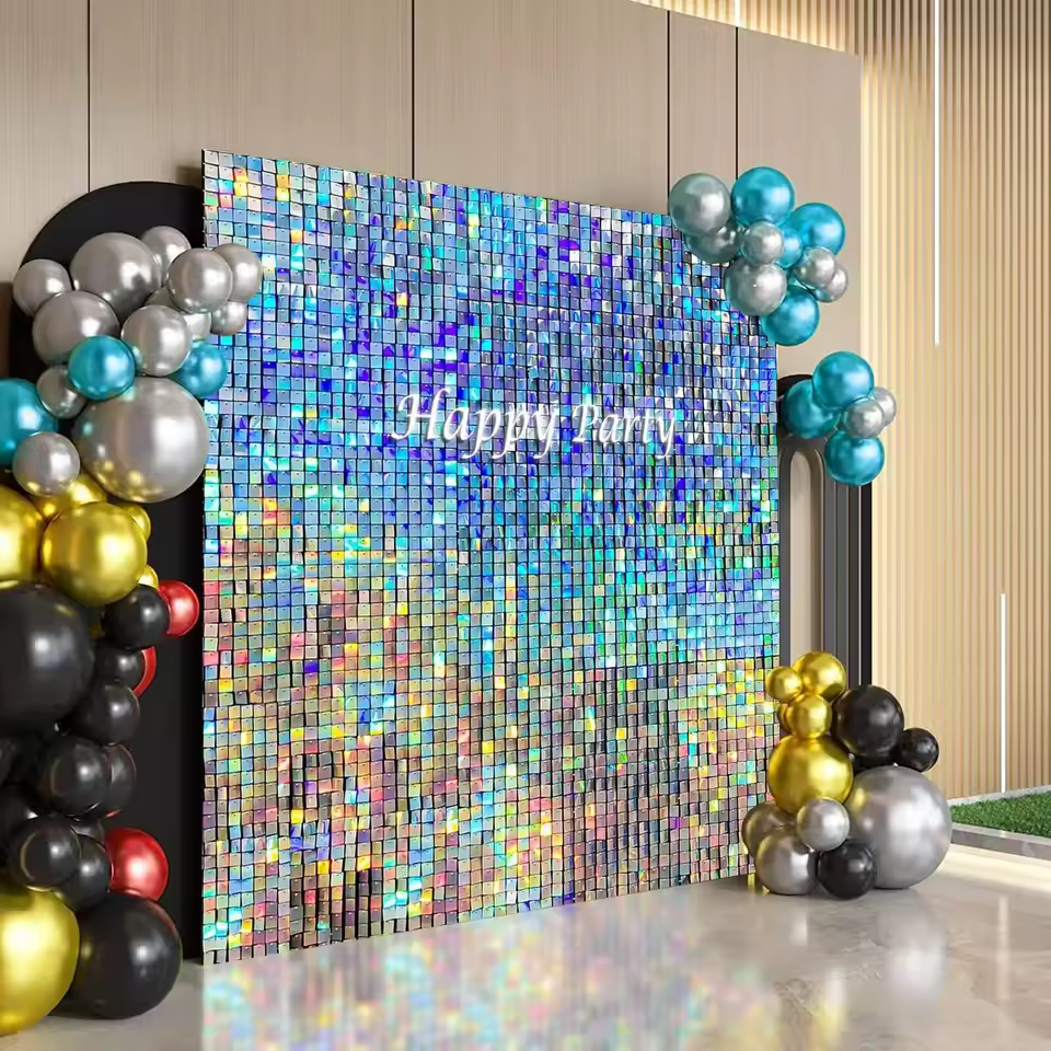 Shimmer Wall Panels Graduation Decoration Sequins Backdrop Great For Birthday Party Home Decoration