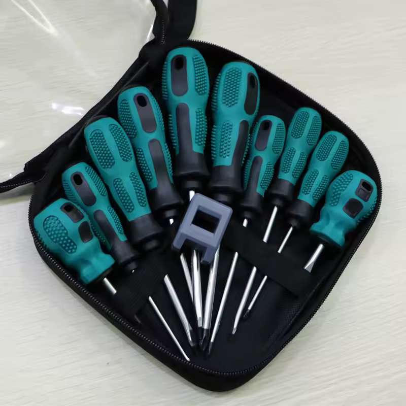 Hot Selling 10 Pcs Household Screwdriver Set High Quality Pp+tpr Handle Cr-v Screw Flat-head Cross Head Professional Screwdriver
