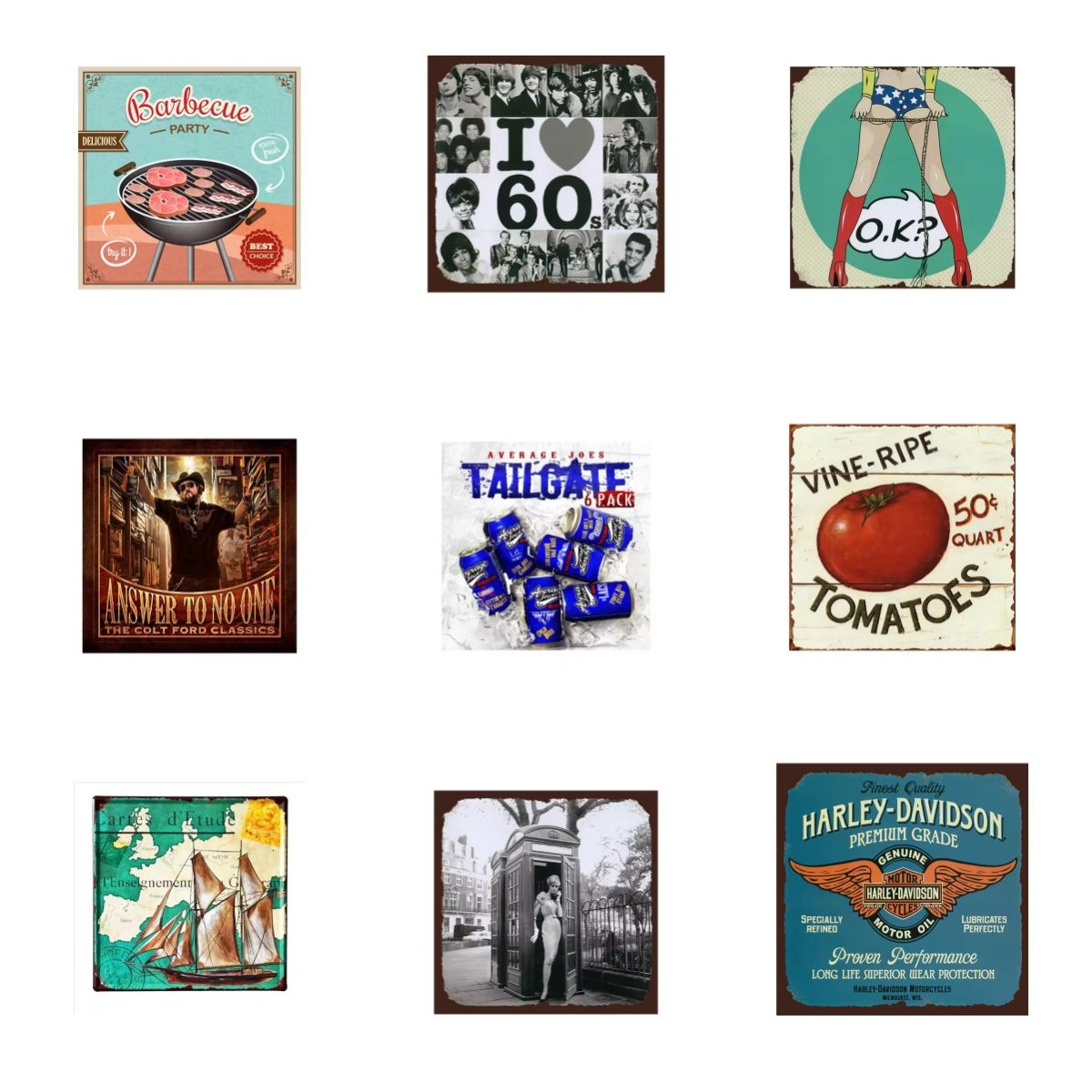 Factory Direct 20X20cm Funny Farm Restroom Home Vintage Iron Painting Aluminum Plaque Metal Plates Wall Art Retro Poster