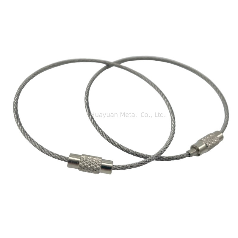 Chains Ring Key Charm Loop Metal Luggage Keyring Handmade Aircraft Steel Stainless Cable Rope Wire Keychain