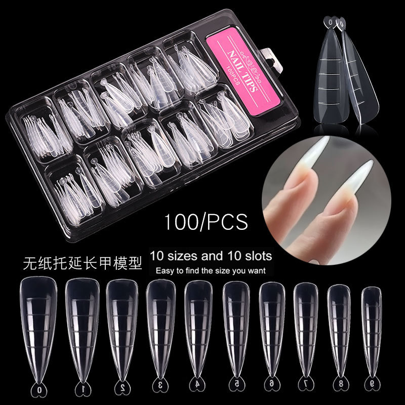 100PCS Nail Art Mold Tips Extension False Nails Art Tips Nail Forms