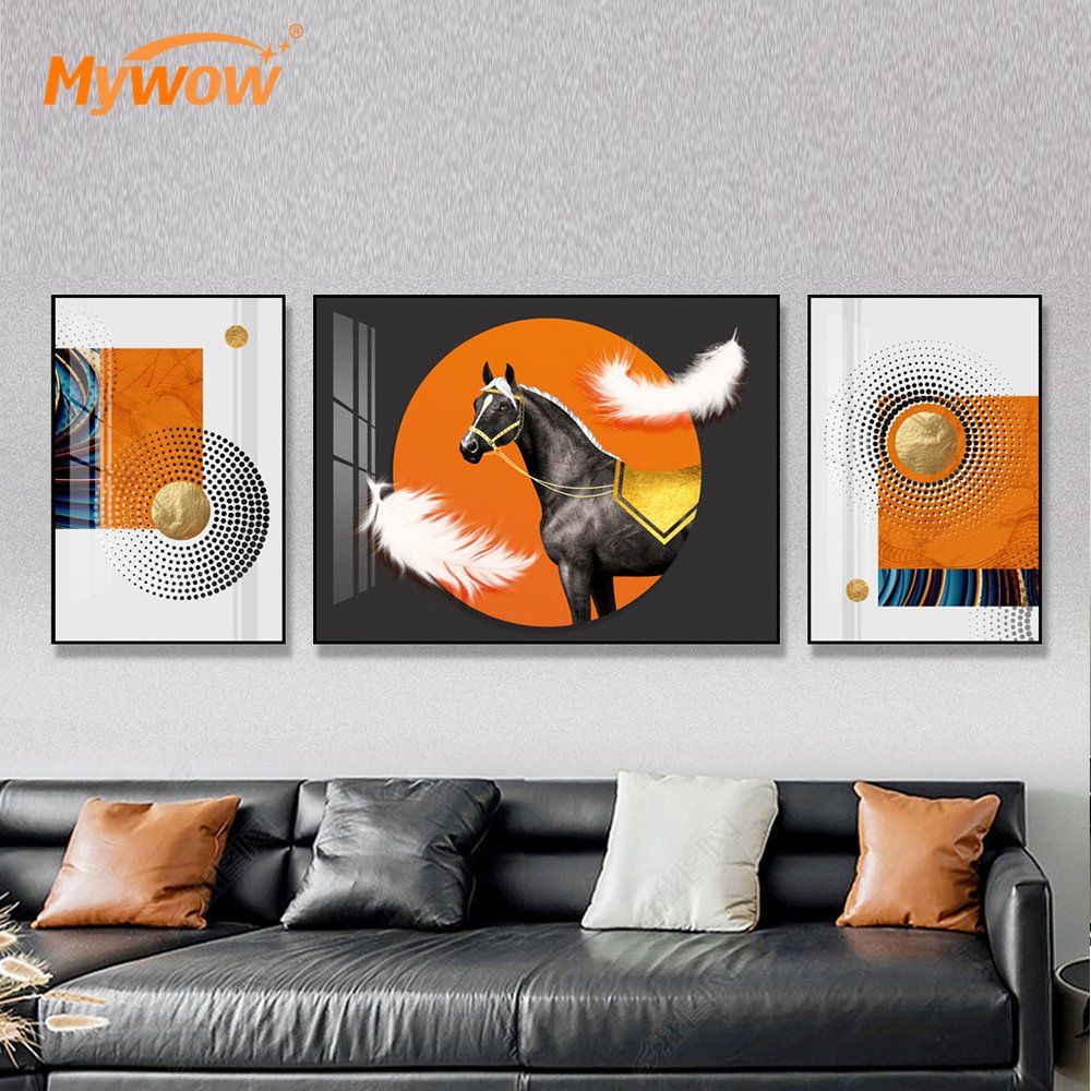 Abstract Style Framed Canvas Wall Art Work Home Living Room Interior Decor