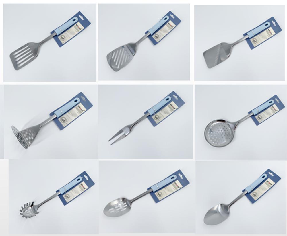 Wholesale Spoon Spatula Plastic Handle Stainless Steel Kitchenware Kitchen Cooking Utensils