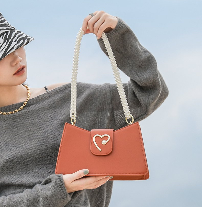 Latest Fashion Lady Shoulder Tote Bag with Pearl Decoration