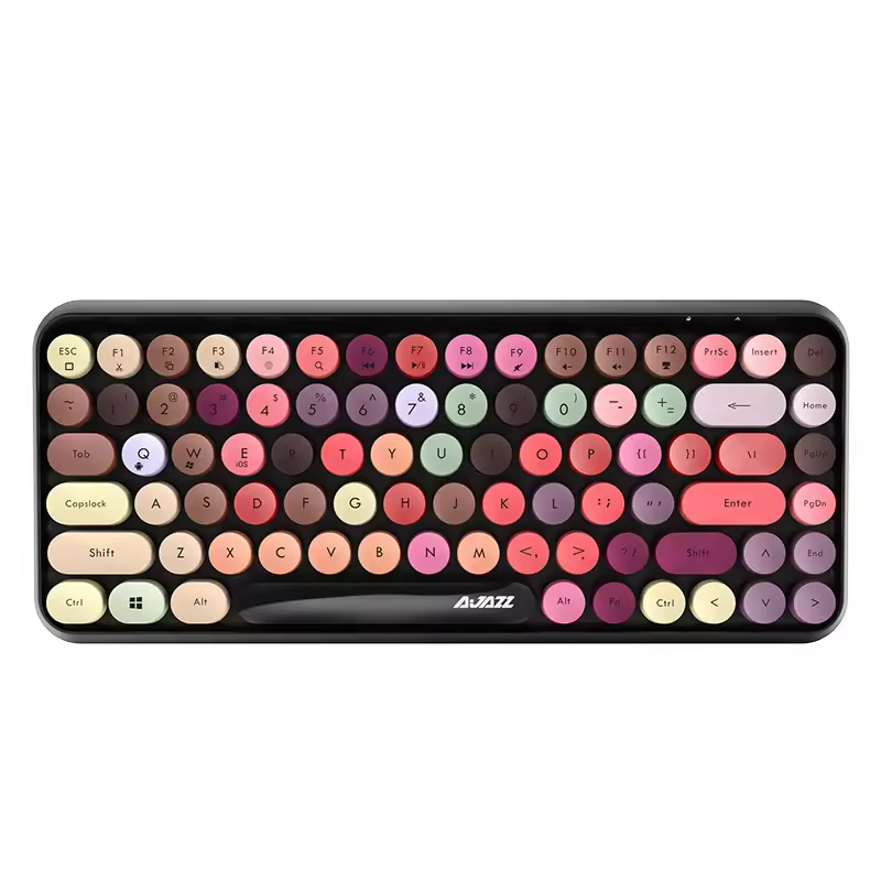 Original 308i Mini 84 Keys Wireless 2.4g Bt Keyboard Retro Pad For Laptop/typewriter Colorful Girl Gift Compatible Usb