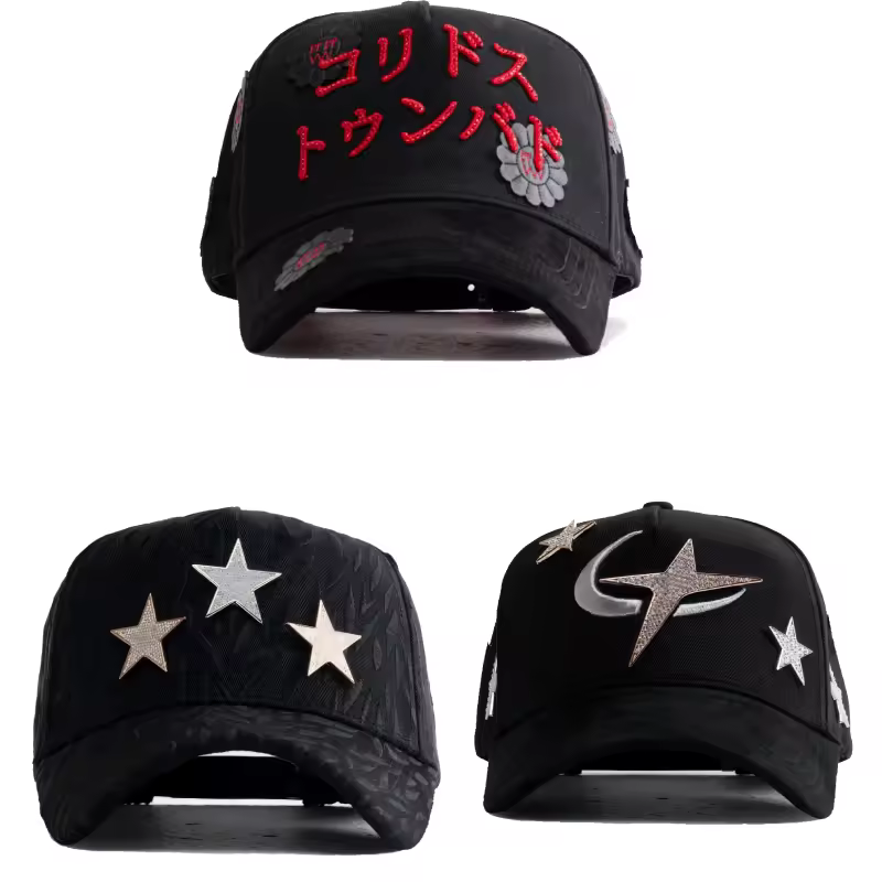 New Original Quality Gorra El Barbas Hats Chrome Blackout 5 Panel A Frame Hats Satin Lined Sports Baseball Caps Luxury Caps