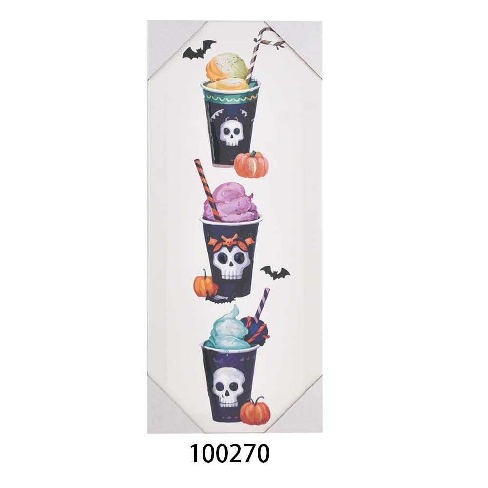 Halloween Wooden Portrait Rectangle Canvas Wall Hanging Art Picture Frame for Home Decor