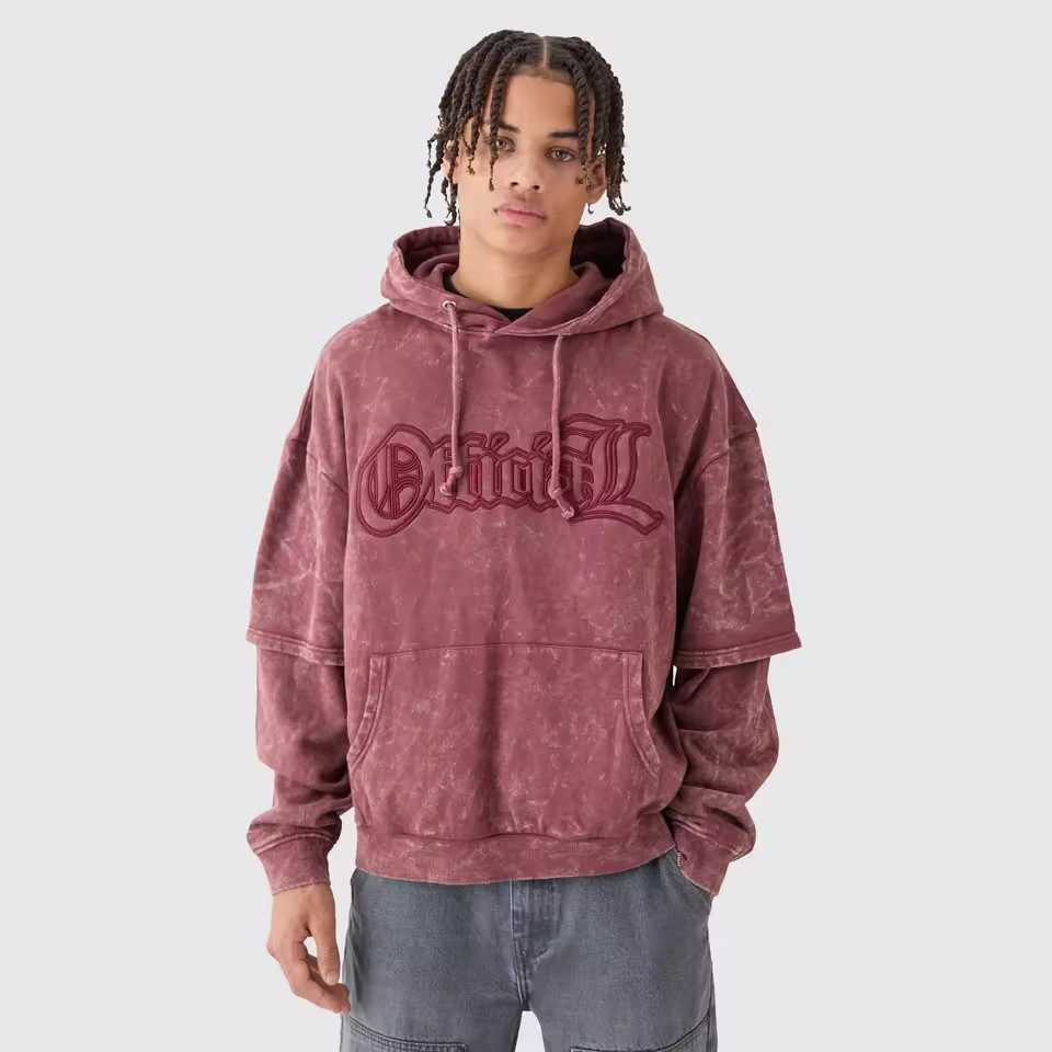 Trendy Men Streetwear Acid Wash Hoodie Oversized Pullover Faded Sweatshirt Vintage Washed Hoodie Retro Style Loose Fit