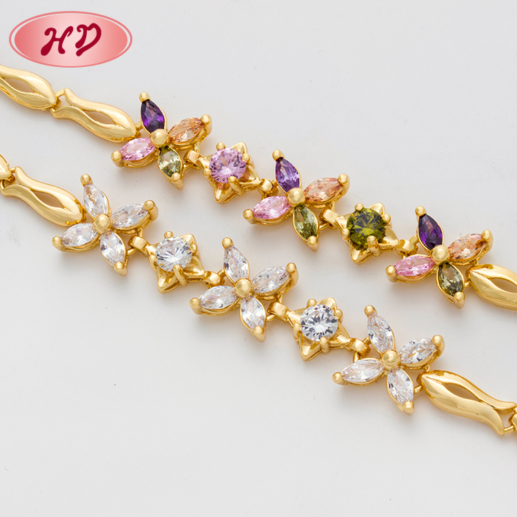 Wholesale 2020 High Quality New Fashion Jewelry Adjustable Wire 18K Gold Plated Zircon Bangle Bracelet