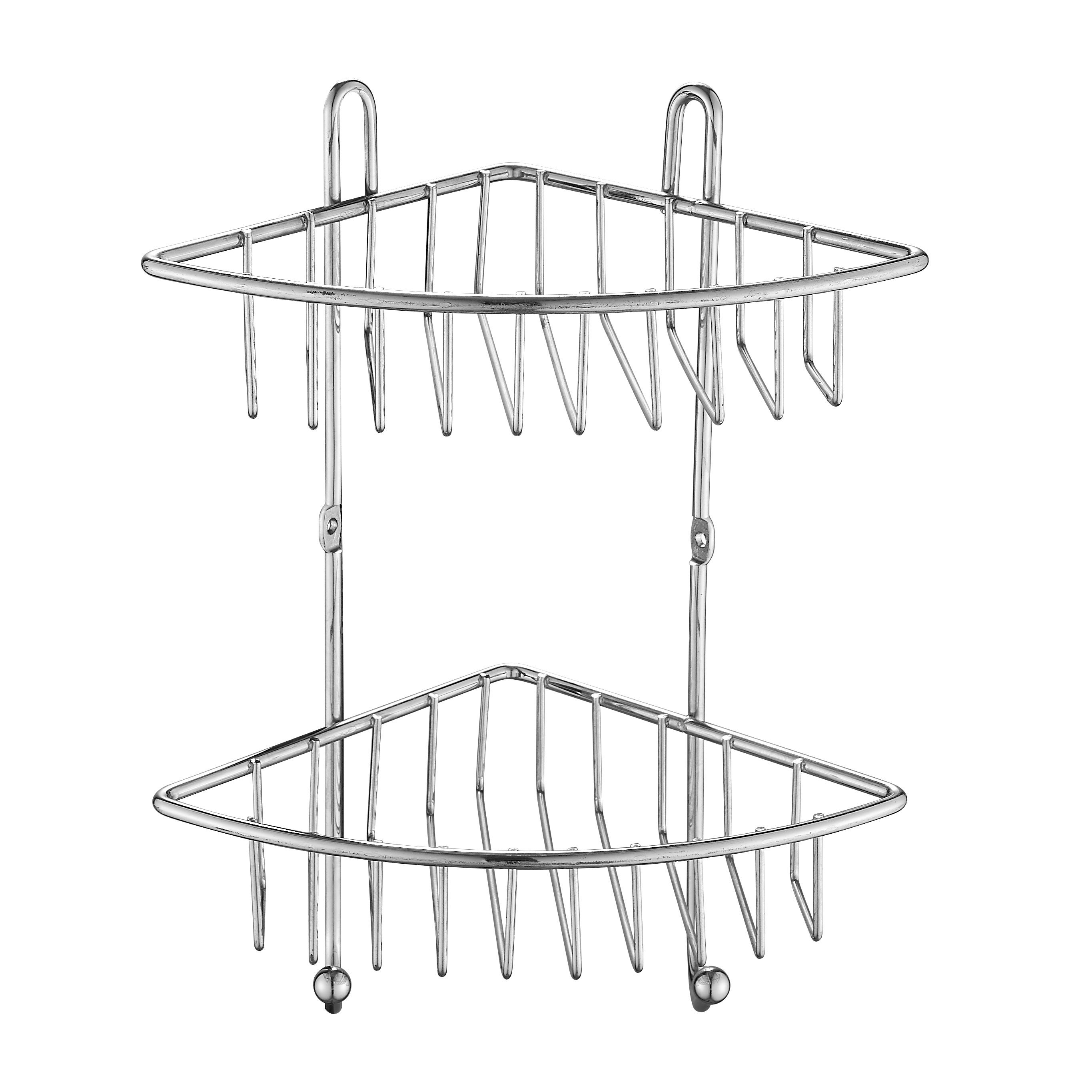 Qishi Premium SS304 Stainless Steel Triangular Storage Basket Organizer Shelf