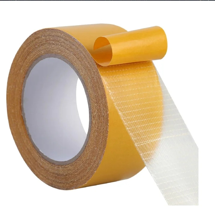 Double-Sided Fabric Tape Heavy Duty Super Adhesive Sticky Double Sided Cloth Tape Mesh Fiber Mounting Tape