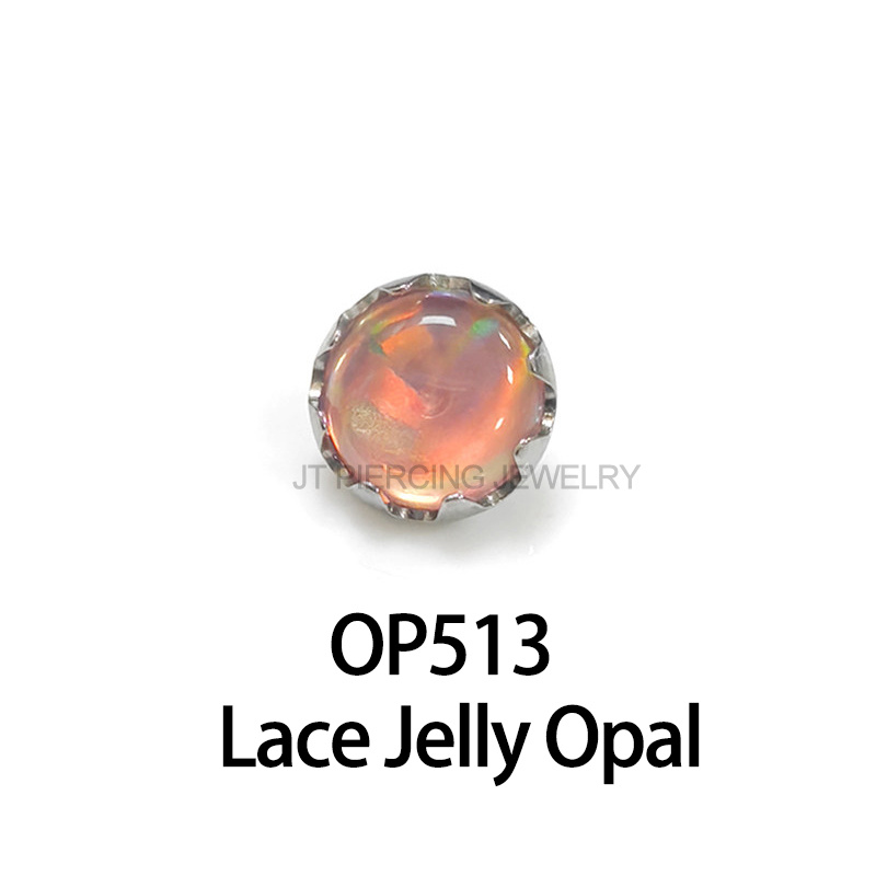 Labret Top Titanium 16g Hot Fashion Jelly Opal Lip Ring Top Piercing Jewelry