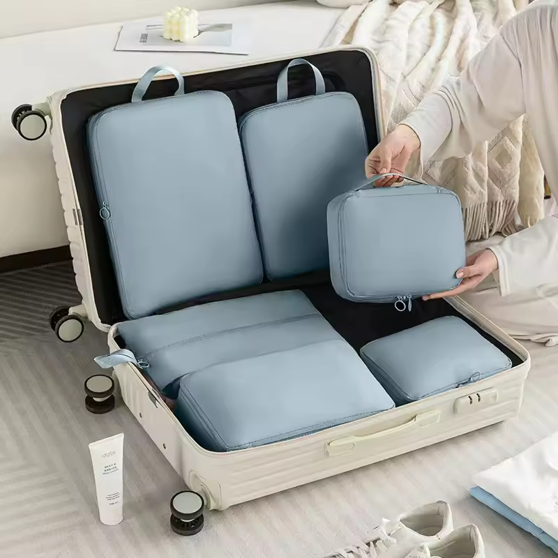 Compression Luggage Organizer Packing Cubes 6 Pieces Travel Packing Cubes High Quality Memory Packing Cubes