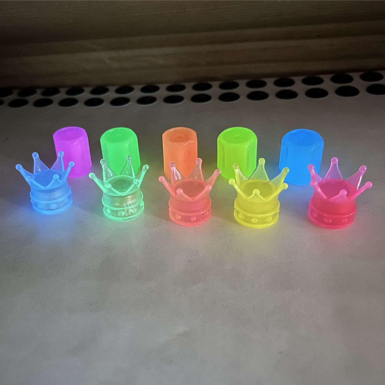 New ABS Luminous Tire Valve Cap Glow in Dark