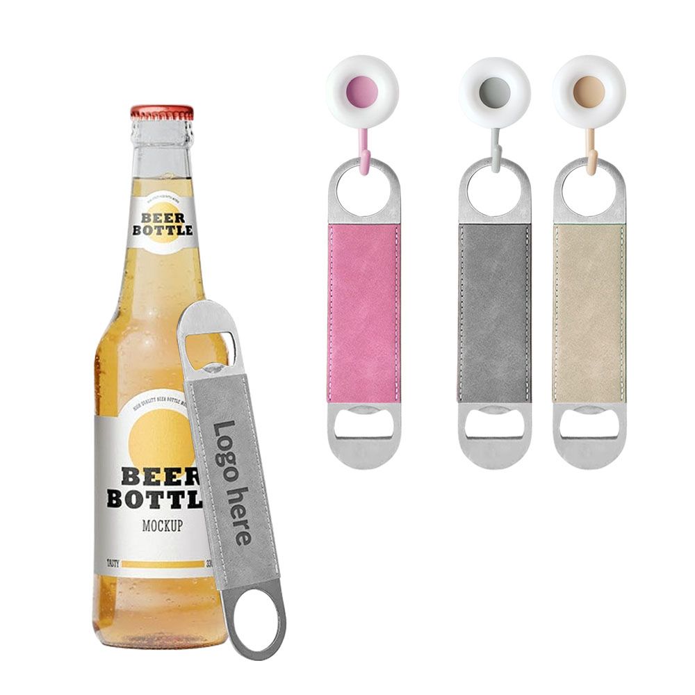Blank Metal Leather Wrapped Sublimation Leather Bottle Opener Keychain (oblong/square round/square)