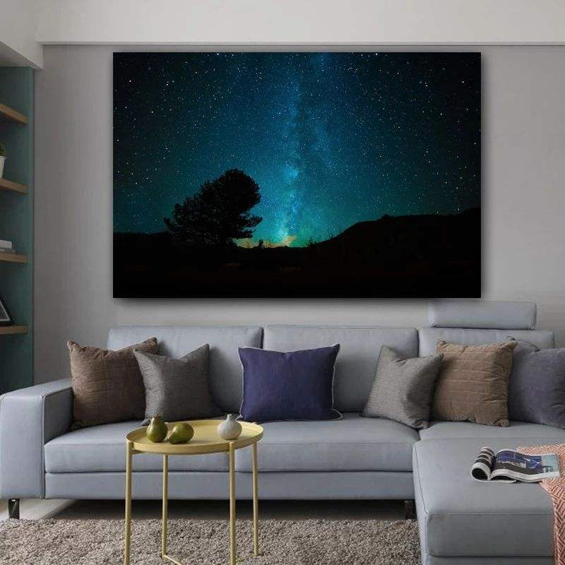 Frameless Art Canvas Painting Space Posters and Prints Home Decoration Wall Art