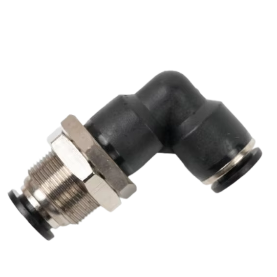 PLM L-Type Elbow 90 Degree Bulkhead Brass Nickel-Plated Air Hose Fittings Pneumatic Connector Line Bulk Air Line Brass Parts