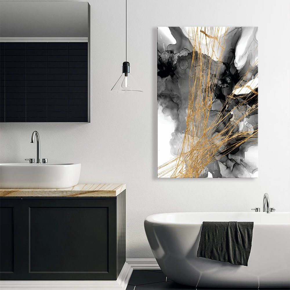 Wholesale Abstract Wall Painting Designer Art Gold Foil Picture Ready to Hang Wholesale Home Decor Canvas Wall Painting