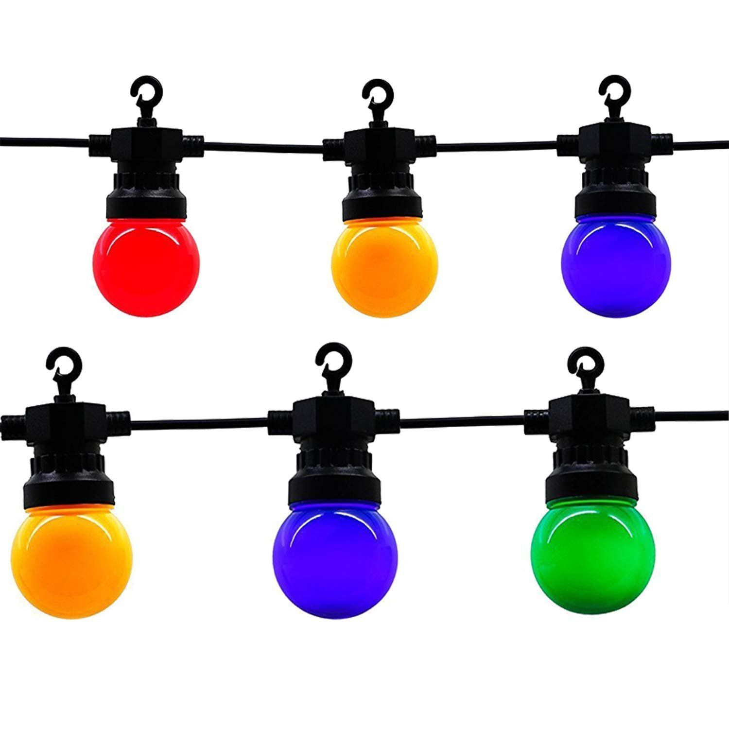 LED Outdoor IP44 Waterproof 220V G50 Retro Colors Bulb Marquee Festival Garden Terrace Camping Decorative Light String