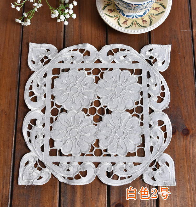 31cm Lace Cotton Placemat Cup Coaster Tea Mug Wedding Kitchen Drink Table Place Mat Cloth Crochet Doilies Tablecloth