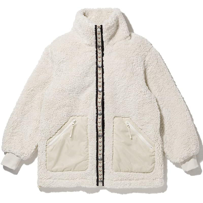 Low MOQ Women's Oversize Sherpa Clothes Mock Neck Full-Zip Jacket