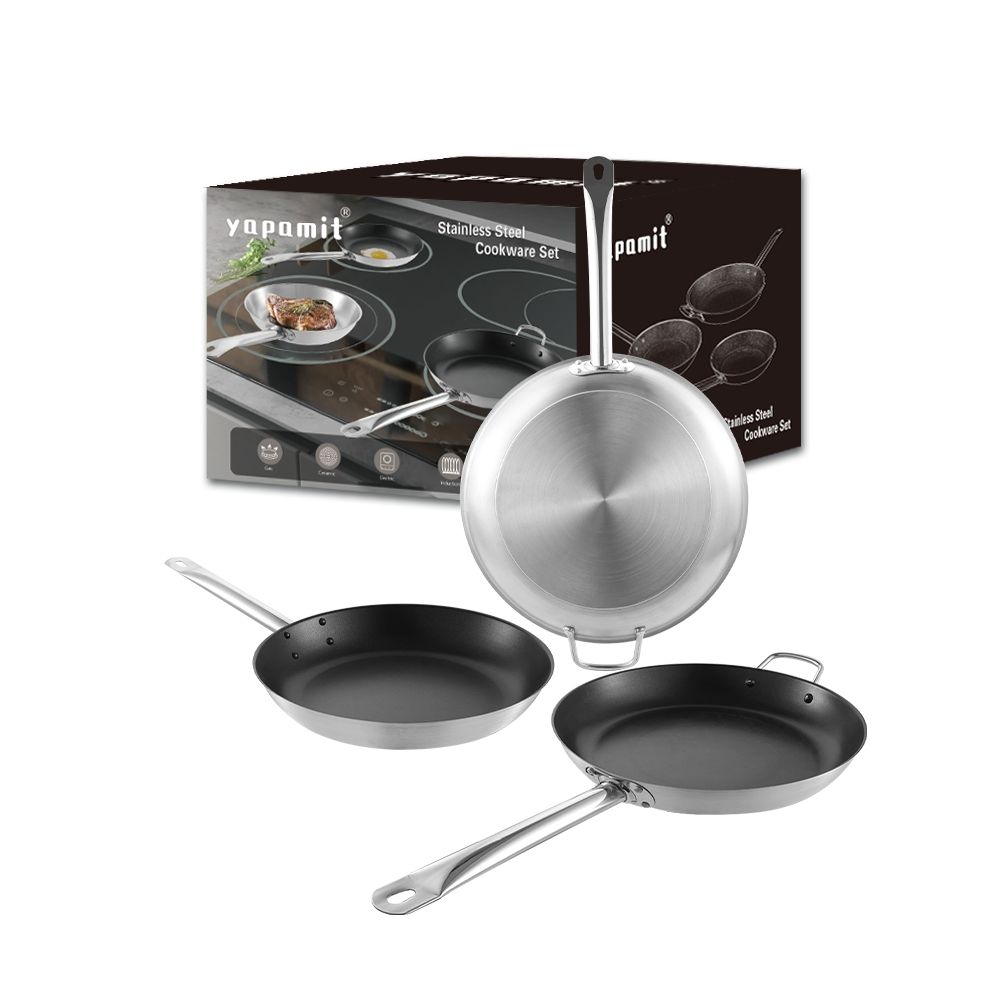 Factory Price 28 Cm Commercial Kitchen Stainless Steel Cookware Sets Frying Pan