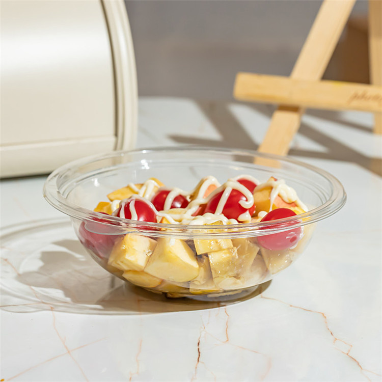 24oz Factory Direct Sales Durable Plastic Disposable Salad Bowl for Dessert Fruit