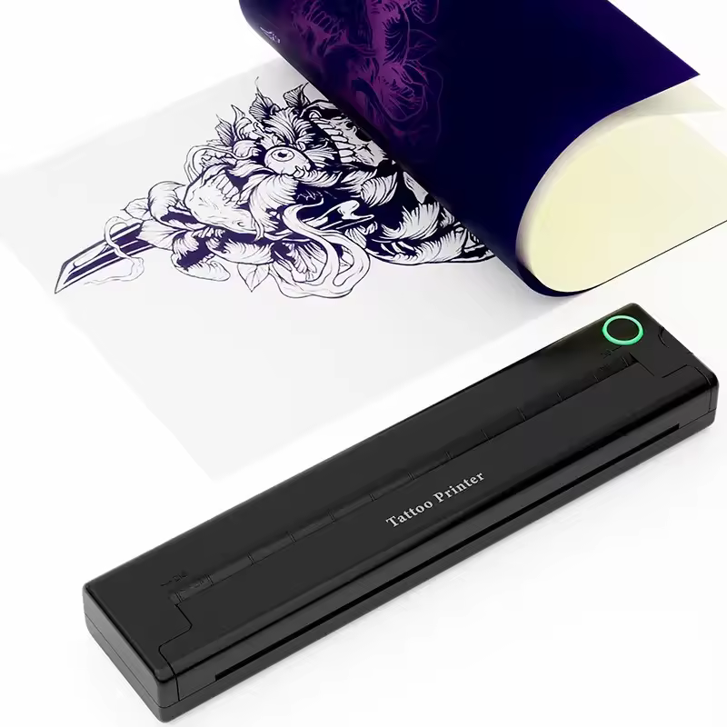Mini A4 Thermal Printer Tattoo Stencil Paper Latest Version Large Battery Wireless Tattoo Transfer Machine A4 With 10 Free Paper