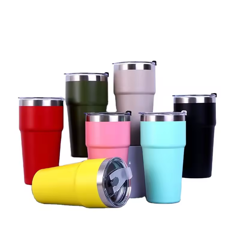 2024 New Reusable Cup 26 16oz Custom Logo Beer Mug Powder Coated 16oz Stainless Steel Vasos Original Tumbler Termos Laser