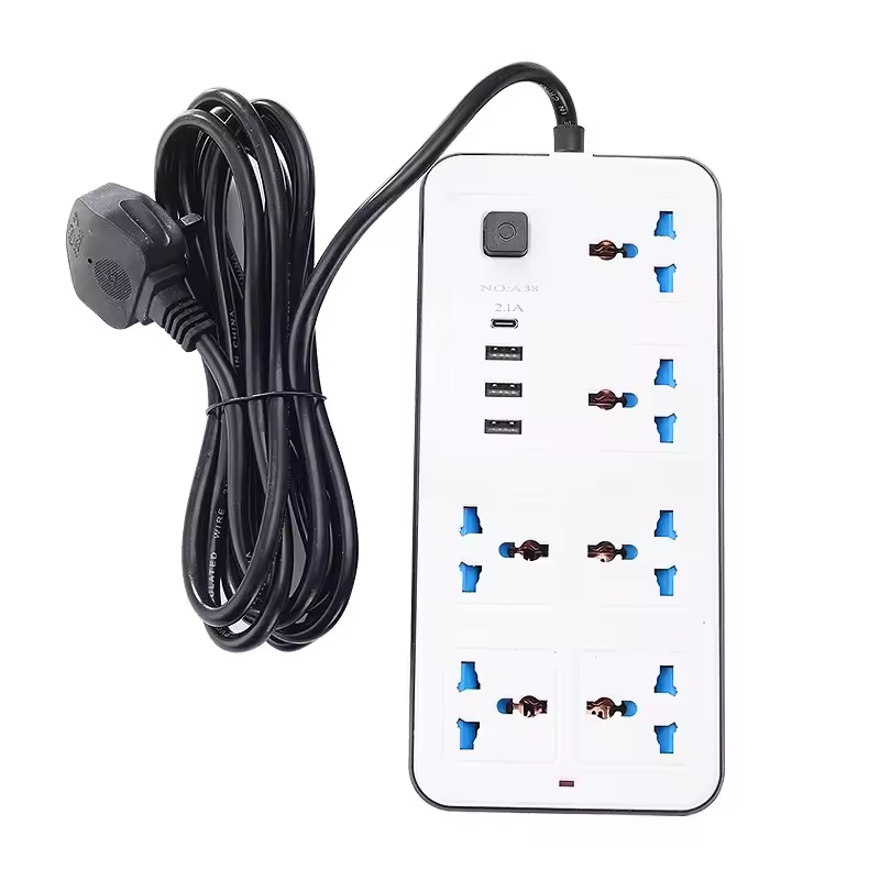 Smart Home New Product 6way Electric Outlets Electrical Socket 3m Long Usb Power Strip