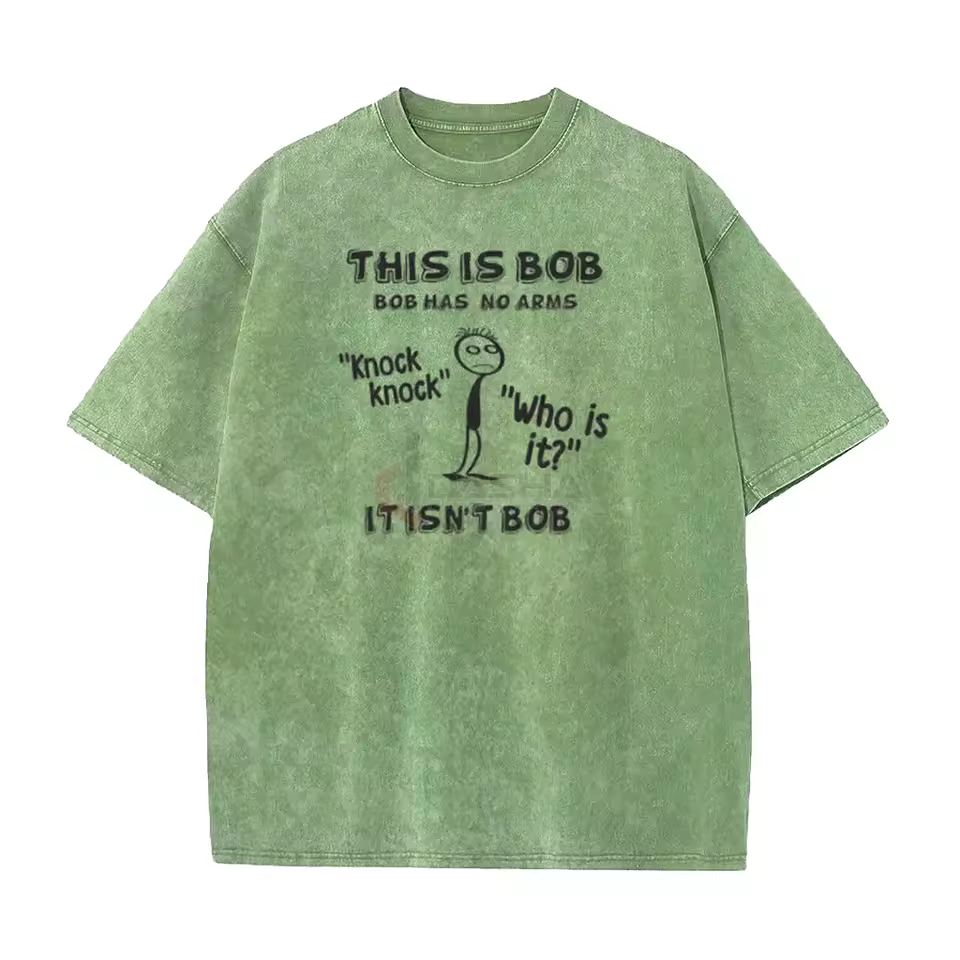 Vintage Streetwear Acid Wash 100% Cotton Jersey Graphic Print Top Men's Oversized Tee