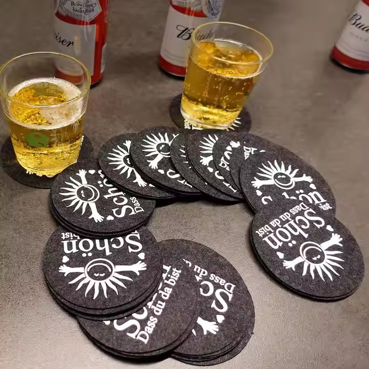 Manufacturer Supply Round Absorbent Paper Drinkcoasters Die Cutting Drink Holder Beer Coaster