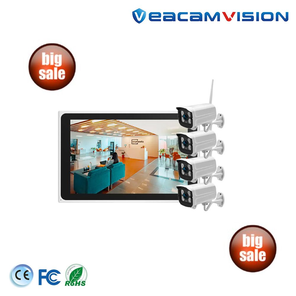 Security Tuya CCTV Home Security Set Ai 3MP HD 4 Channel WiFi Wireless Cameras System 1tb Hard Drive NVR Kit