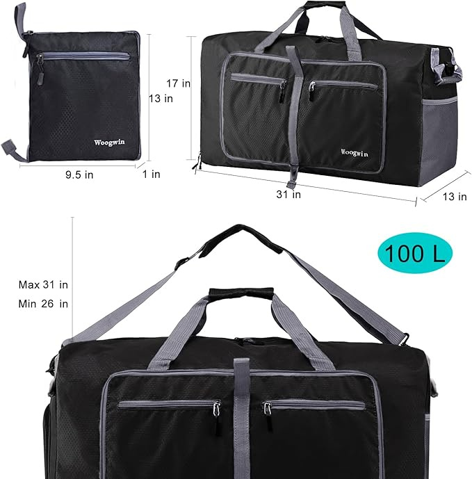 Front Zip Pockets Gym Laundry Travel Bag