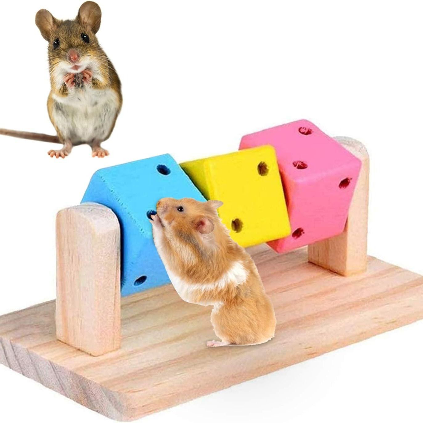 Solid Wood Color Hamster Fun Rubik's Cube Wooden Toy