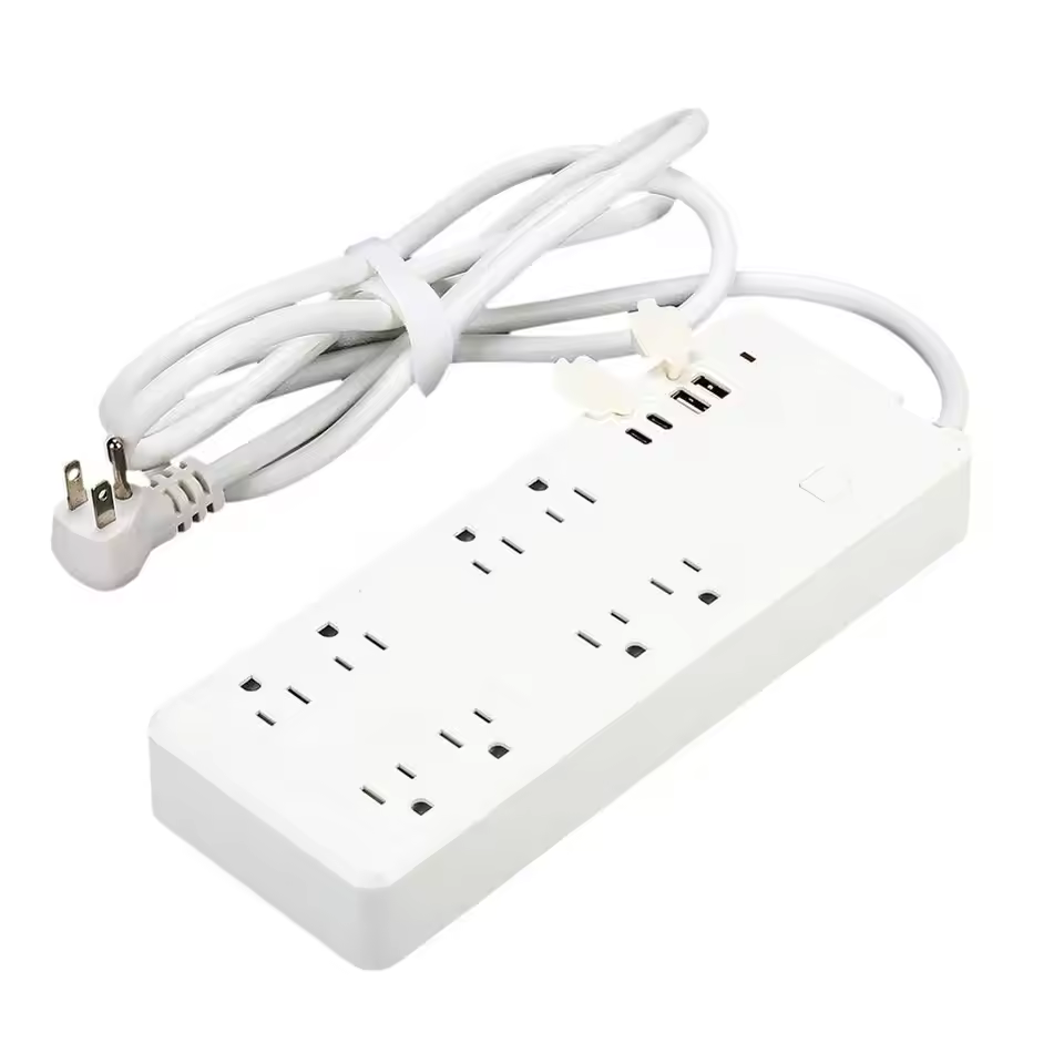 Hot Sale 8-outlet Surge Protector Power Strip With 4 Usb Ports And 6 Feet Extension Cord 1875w 15a Wall Socket High Quality