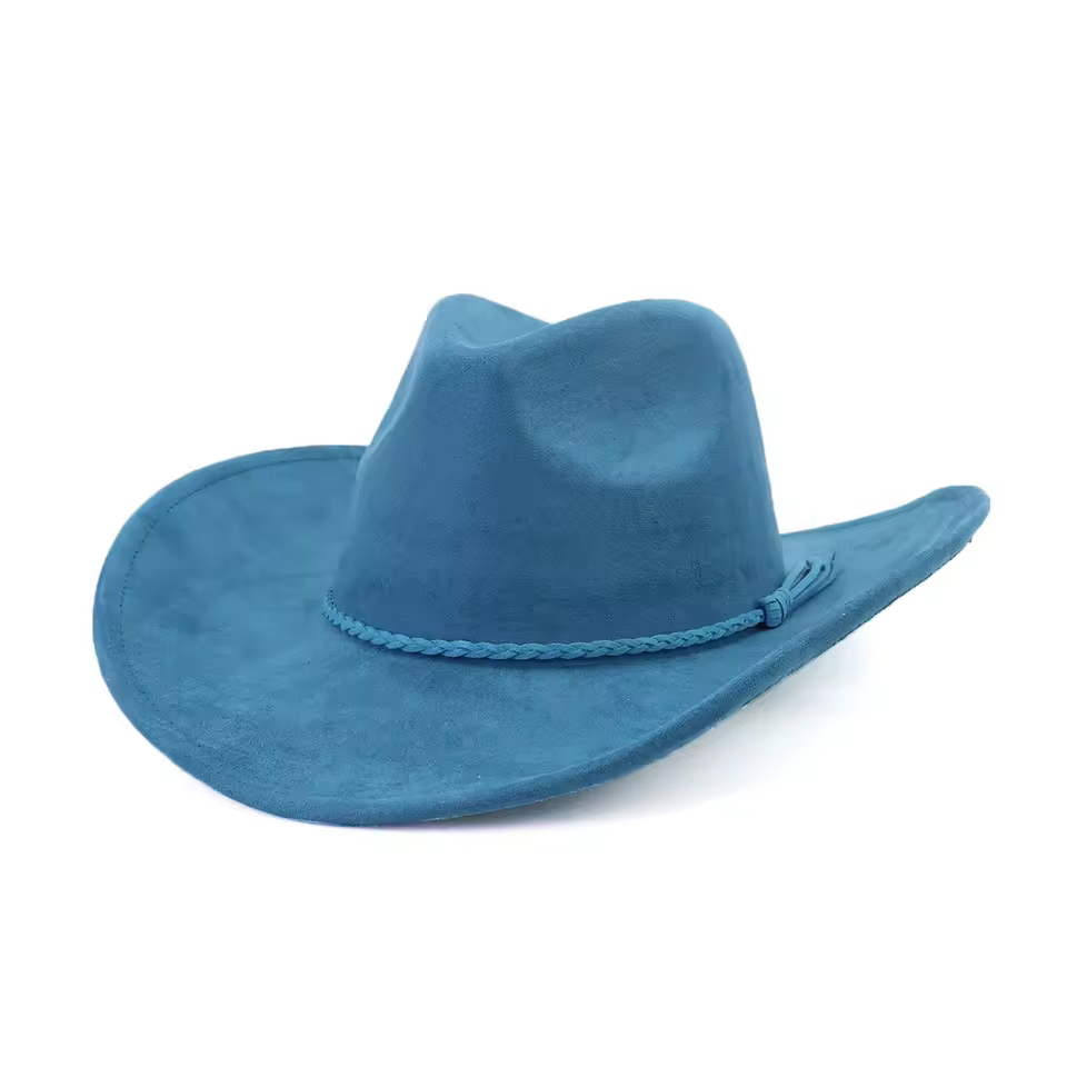 New Fashion Women's Suede Fedora Cowboy Hat Plain Pattern Custom Colors With Tissue For Parties And Outdoors Fast Shipping