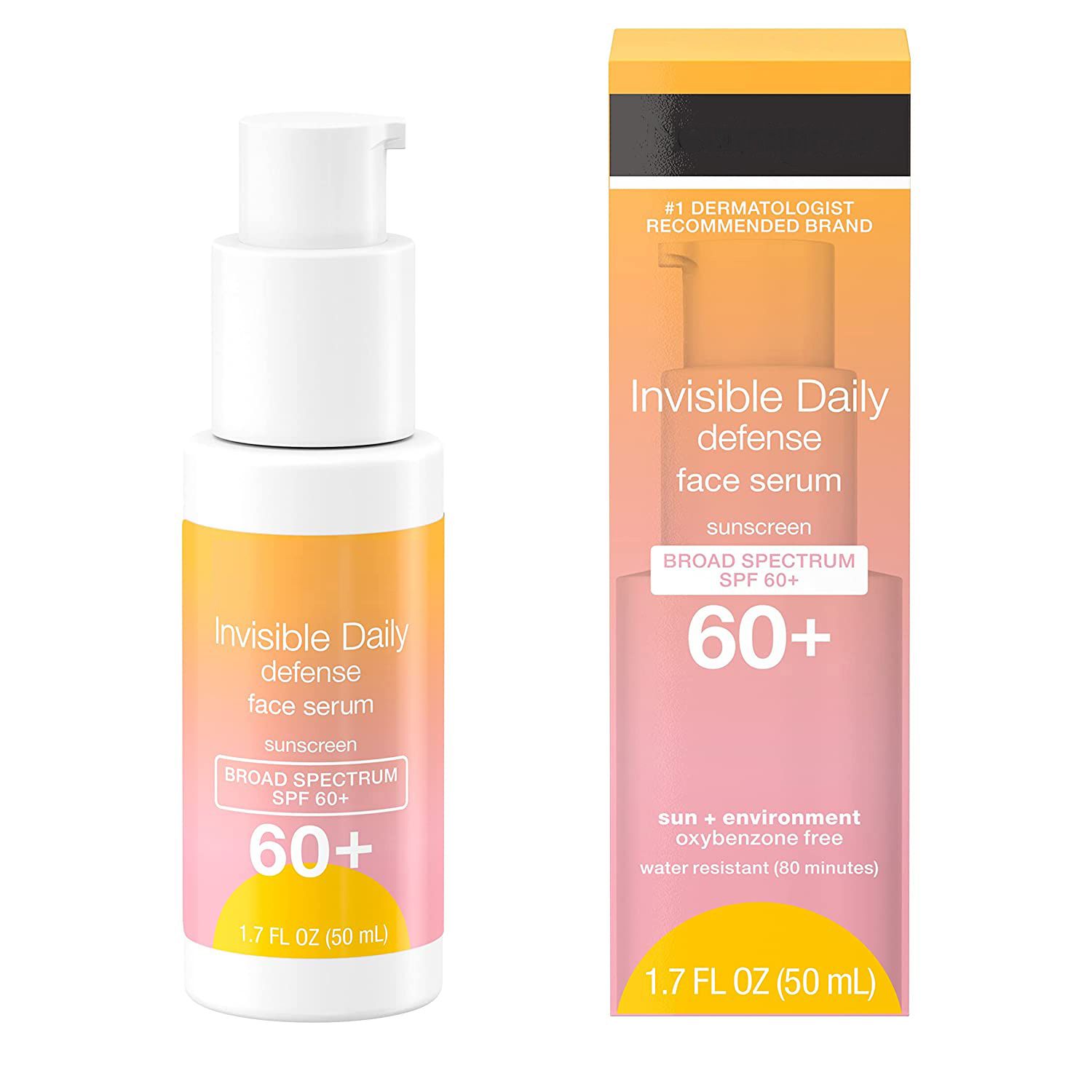 Aixin Private Label 50ml Invisible Daily Defense Face Serum with Broad Spectrum SPF 60+ to Help Even Skin Tone Sunscreen