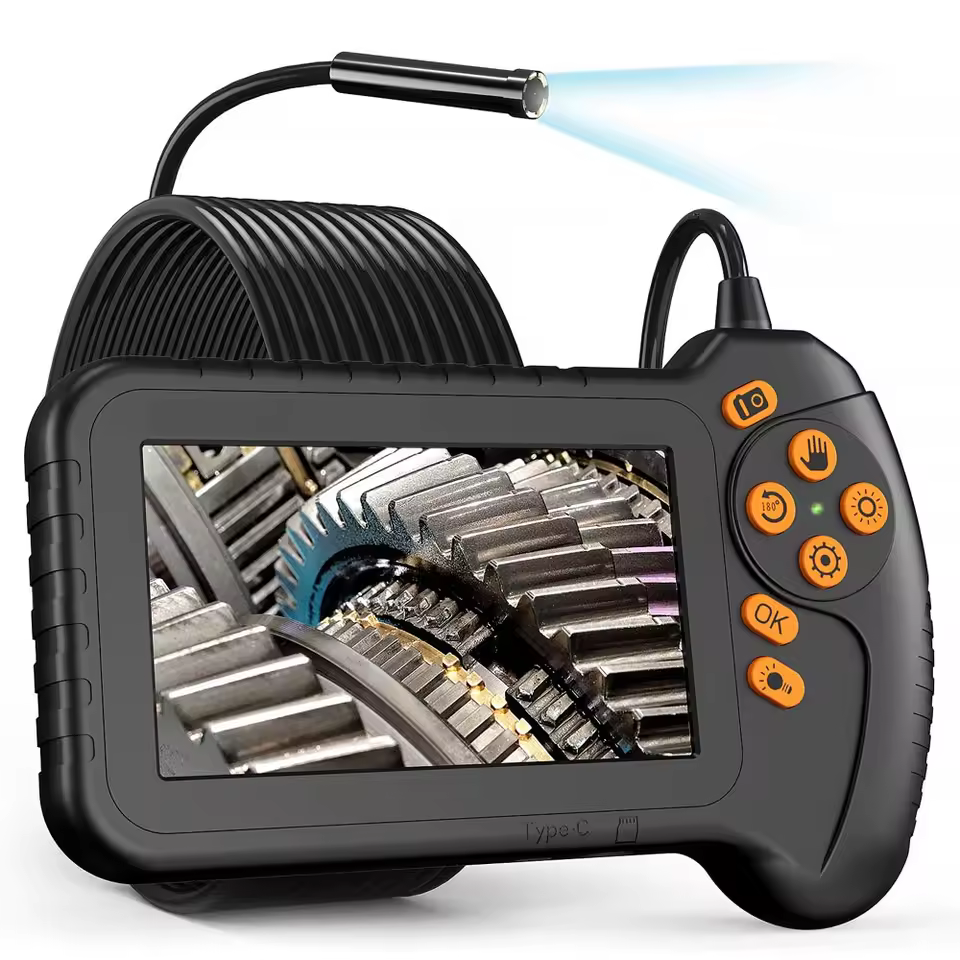 5.5mm Lens Inspection Camera With 6 Led Light Digital Industrial Borescope Video Endoscope Scope 5" Ips Screen 1080p Cam Pq318a