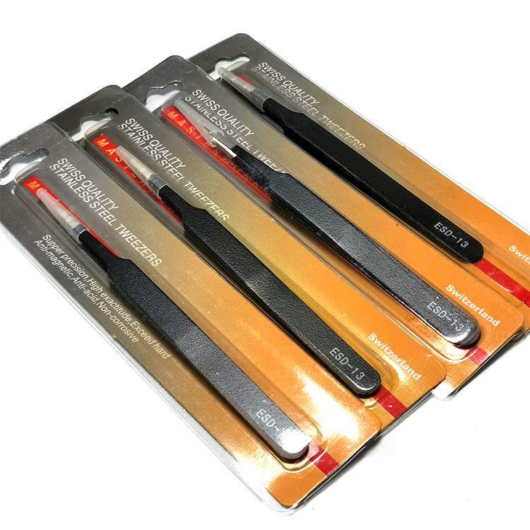 Conductive Stainless Steel ESD Anti-Static Cleanroom Tweezers