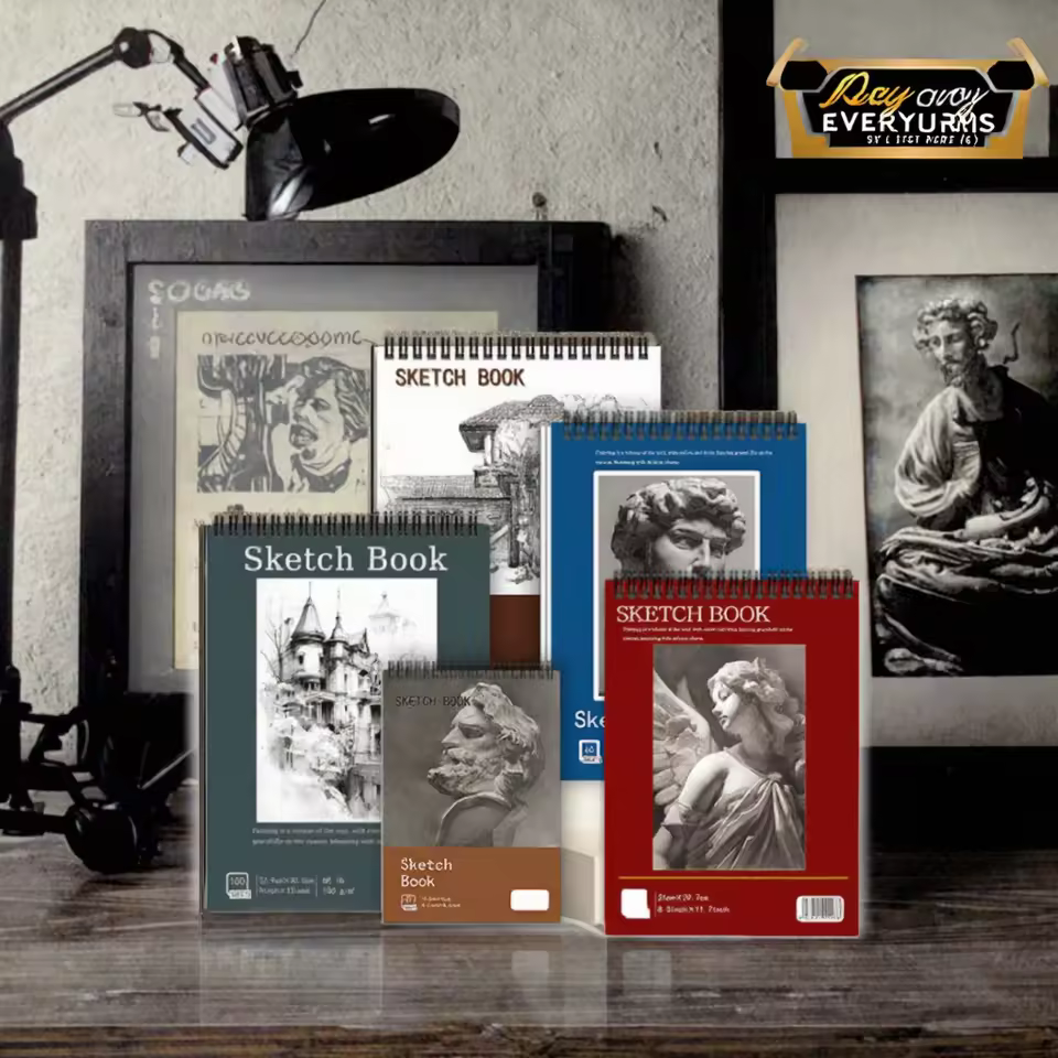 Wenshun Factory Direct A4 Sketchbook For Beginners 40 Sheets 110gsm Top Spiral Hardcover With Printing Logo