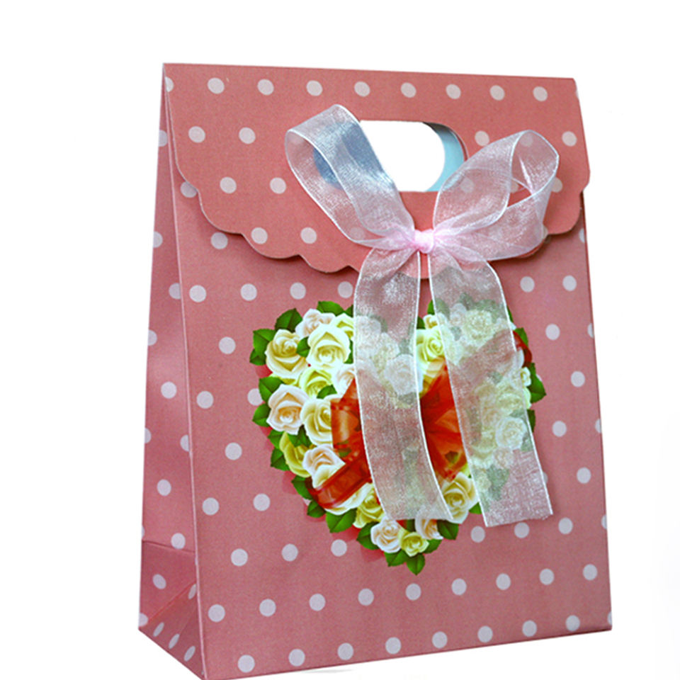 Manufacturer Wholesale Recyclable Without Plastic Beautiful Pink Oem Packaging Paper Bag Wedding,Art Paper Wedding Bag