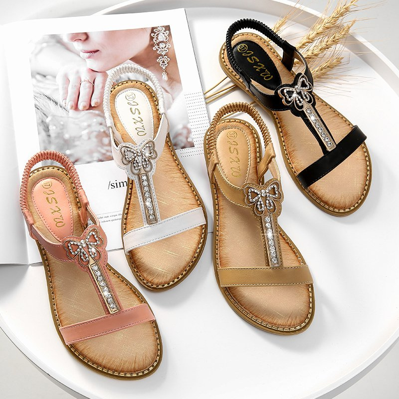 Factory Direct Ladies Women Summer Beach Bohemian Casual Shoes Flat Sandals