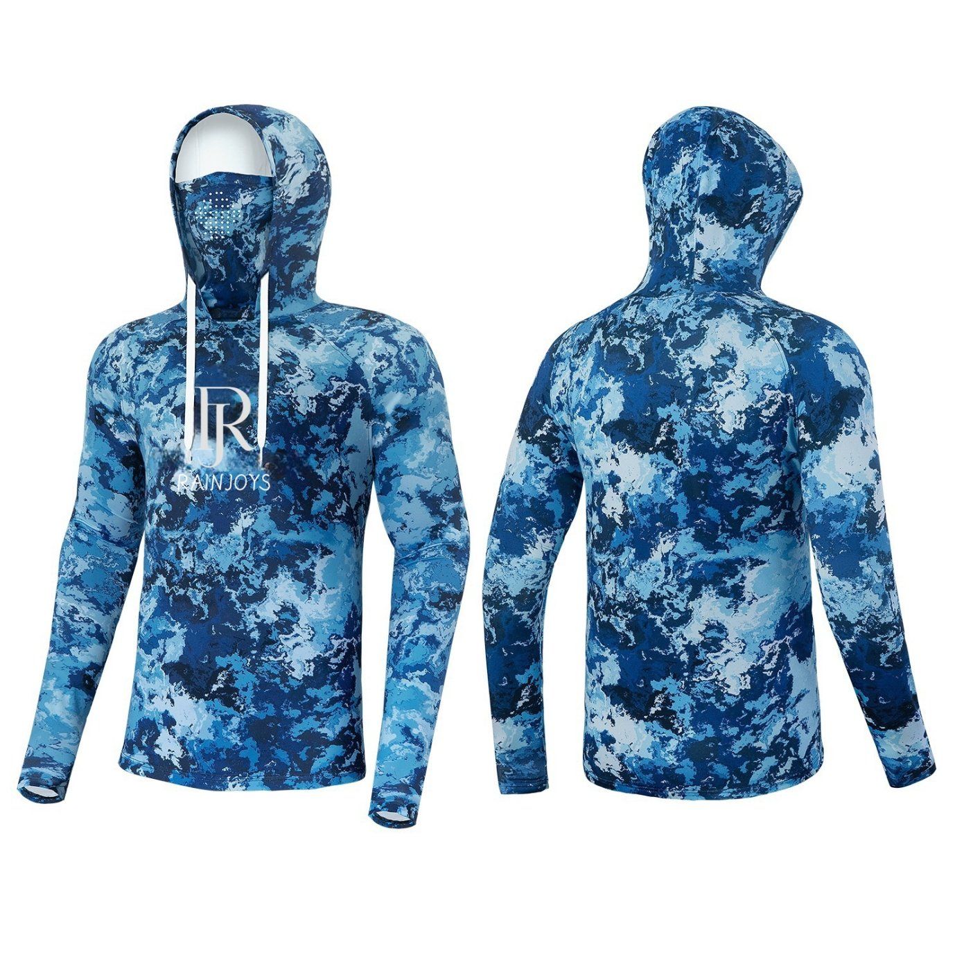 Upf 50+ Quick-Drying Breathable Long-Sleeved Fishing Shirts Camo Mask Fishing Hoodie