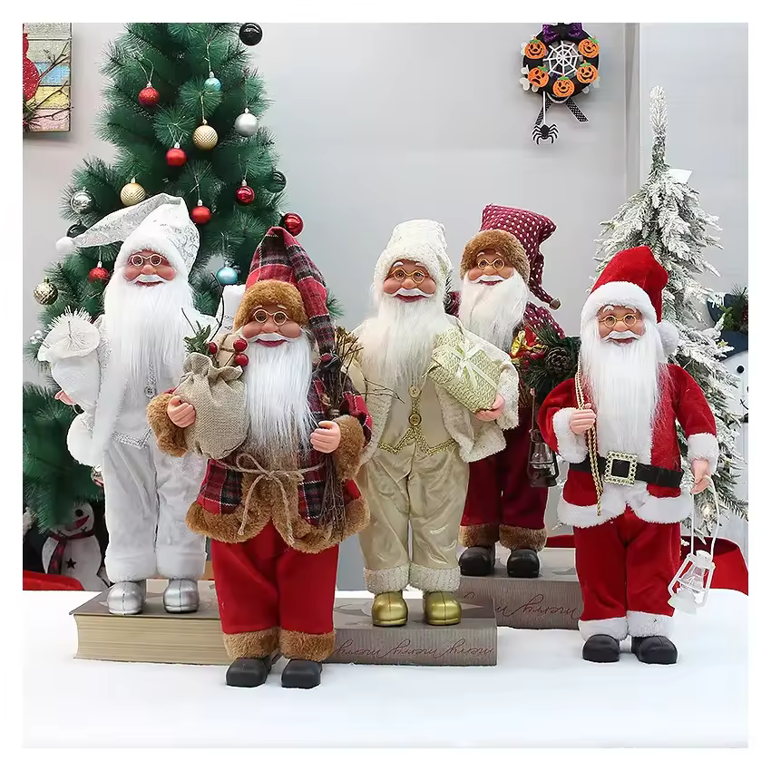 Hot Sale Factory Direct Sale Kawaii Santa Claus Plushe Toys Christmas Home Decor Doll Simulated Good Gift For Kids