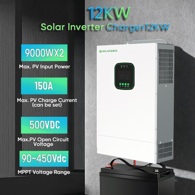 Solarasia Hybrid Solar Inverter 12kw EU with off Grid Mode Wholesale Solar System Battery Inverter for Home Use